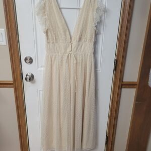 Lulu's Ivory Polka Dot Dress